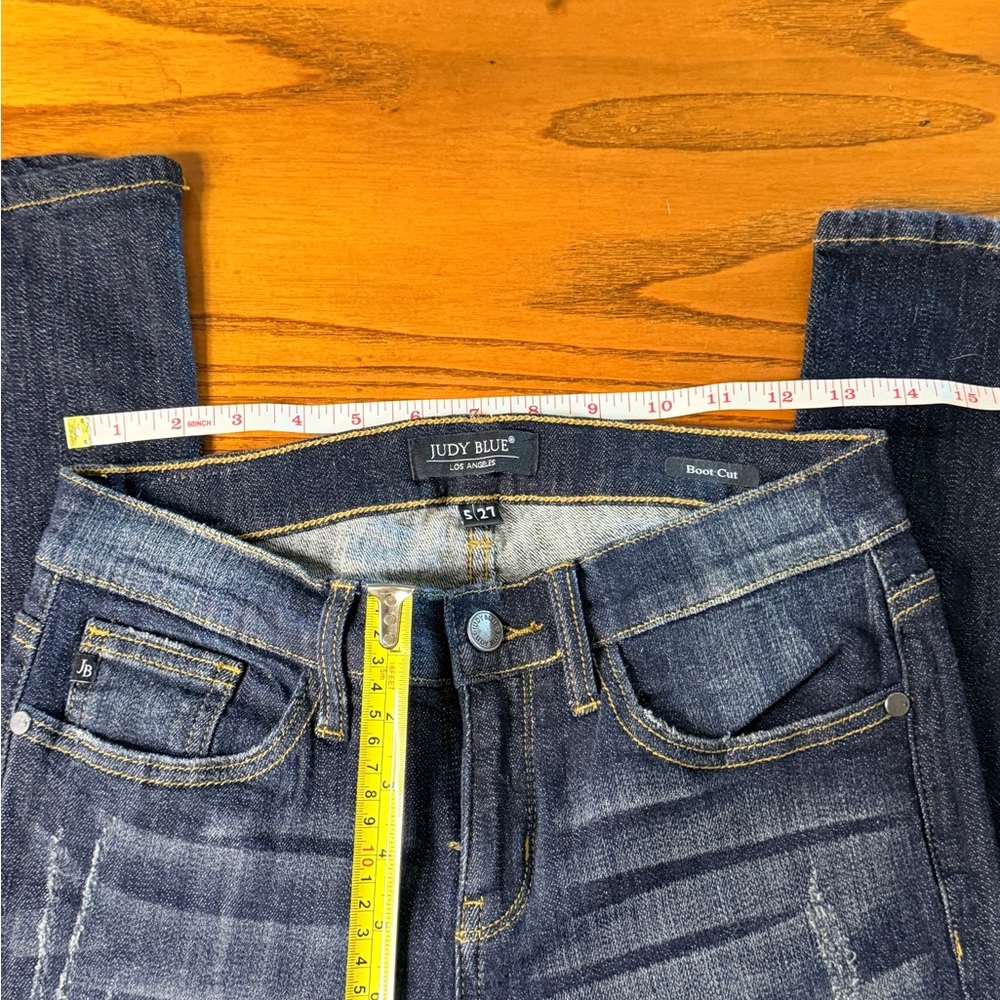 Judy Blue Dark Wash Straight Boot Cut Jeans - Picture 4 of 6